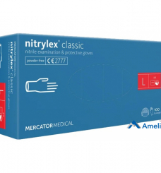 Рукавички нітрилові, Nitrylex Classic "L", без пудри, сині (Mercator Medical), 100 шт.